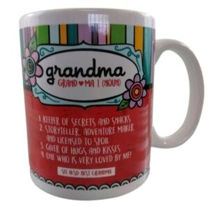 3/$15 MUGS SALE! Grandma White Red Coffee Mug Hugs Kisses Cup Gift Glass